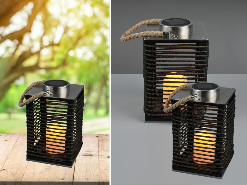 MeineWunschleuchte Solar Tischleuchten 2er Set Mit Kerzen Flackern, Höhe 28cm 3 MeineWunschleuchte Solar Tischleuchten 2er Set Mit Kerzen Flackern, Höhe 28cm