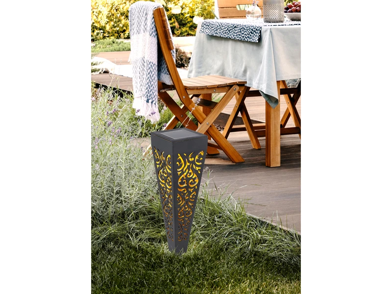 Globo Solar Wegeleuchten 3er Set Mit Erdspieß, Dekostanzungen Schwarz Gold, H.33cm 10 Globo Solar Wegeleuchten 3er Set Mit Erdspieß, Dekostanzungen Schwarz Gold, H.33cm – Bild 8