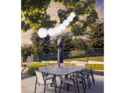 Globo Solarbetriebene LED Outdoor Lichterkette Mit 10 Weißen Lampions, Länge 3 Meter -Bestes Beleuchtungs Geschäft solarbetriebene led outdoor lichterkette mit 10 we 4