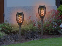 Globo Solarfackeln 2er Set Mit Flammeneffekt, Schwarz, Höhe 50cm