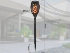 MeineWunschleuchte Solarfackeln 6er Set Mit Flammeneffekt, Schwarz, Höhe 49,5cm -Bestes Beleuchtungs Geschäft solarfackeln 6er set mit flammeneffekt schwarz hoe 2