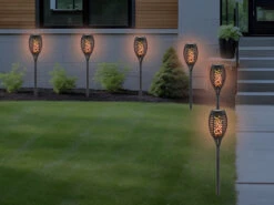 MeineWunschleuchte Solarfackeln 6er Set Mit Flammeneffekt, Schwarz, Höhe 49,5cm -Bestes Beleuchtungs Geschäft solarfackeln 6er set mit flammeneffekt schwarz hoe 5