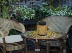 MeineWunschleuchte Solarlaternen 2er SET Metall Rattanoptik, Hängend Oder Stehend, Höhe 30cm -Bestes Beleuchtungs Geschäft solarlaternen 2er set metall rattanoptik haengend 1 4