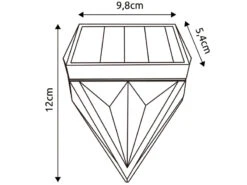 Globo Solarleuchten 2er Set Wandleuchten, Diamant-Design, H.12cm -Bestes Beleuchtungs Geschäft solarleuchten 2er set wandleuchten diamant design 1 2