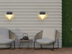 Globo Solarleuchten 2er Set Wandleuchten, Diamant-Design, H.12cm -Bestes Beleuchtungs Geschäft solarleuchten 2er set wandleuchten diamant design 1 4