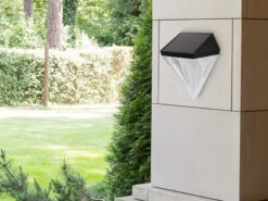 Globo Solarleuchten 2er Set Wandleuchten, Diamant-Design, H.12cm -Bestes Beleuchtungs Geschäft solarleuchten 2er set wandleuchten diamant design 1 8