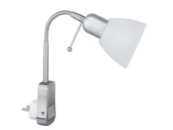 Trio Leuchten Stecker-Spot, 1 X E14, Mit Schalter+Flexarm, Kunststoffschirm Weiss
