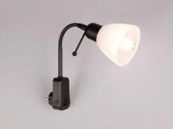 Trio Leuchten Steckerspot LIGARA Mit Flexarm Und Schalter, Schwarz Höhe 26,5cm -Bestes Beleuchtungs Geschäft steckerspot in schwarz mit flexarm und schalter vo