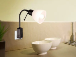 Trio Leuchten Steckerspot LIGARA Mit Flexarm Und Schalter, Schwarz Höhe 26,5cm -Bestes Beleuchtungs Geschäft steckerspot mit flexarm und schalter in der steckd