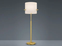Trio Leuchten Stehlampe CAMDEN Messing Stoffschirm Weiß Höhenverstellbar 145-187cm -Bestes Beleuchtungs Geschäft stehlampe camden messing stoffschirm weiss hoehenv 2