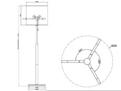 Trio Leuchten Stehlampe CAMDEN Messing Stoffschirm Weiß Höhenverstellbar 145-187cm -Bestes Beleuchtungs Geschäft stehlampe camden messing stoffschirm weiss hoehenv 4