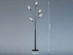 Fischer & Honsel Stehlampe ISKA 5flammig Schwarz Mit Rauchglas - Höhe 171,5cm 11 Fischer & Honsel Stehlampe ISKA 5flammig Schwarz Mit Rauchglas - Höhe 171,5cm -Bestes Beleuchtungs Geschäft stehlampe iska 5flammig schwarz mit rauchglas hoeh 3