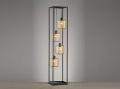 Fischer & Honsel Stehlampe Mehrflammig 4 Lamellen Lampenschirme Gold, Höhe 150cm -Bestes Beleuchtungs Geschäft stehlampe mehrflammig 4 lamellen lampenschirme gol 2