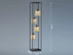 Fischer & Honsel Stehlampe Mehrflammig 4 Lamellen Lampenschirme Gold, Höhe 150cm -Bestes Beleuchtungs Geschäft stehlampe mehrflammig 4 lamellen lampenschirme gol 3