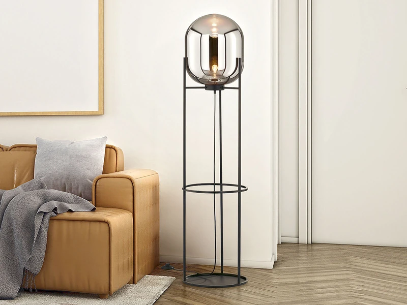 Fischer & Honsel Stehlampe REGI Dreibein Tripod Mit Rauchglas Glaskugel - Höhe 135cm 8 Fischer & Honsel Stehlampe REGI Dreibein Tripod Mit Rauchglas Glaskugel - Höhe 135cm – Bild 6