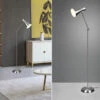 Reality Leuchten Stehleuchte ENZO Mit Gelenk & Fußschalter In Silber - Höhe 150cm -Bestes Beleuchtungs Geschäft stehleuchte enzo mit gelenk fussschalter in silber