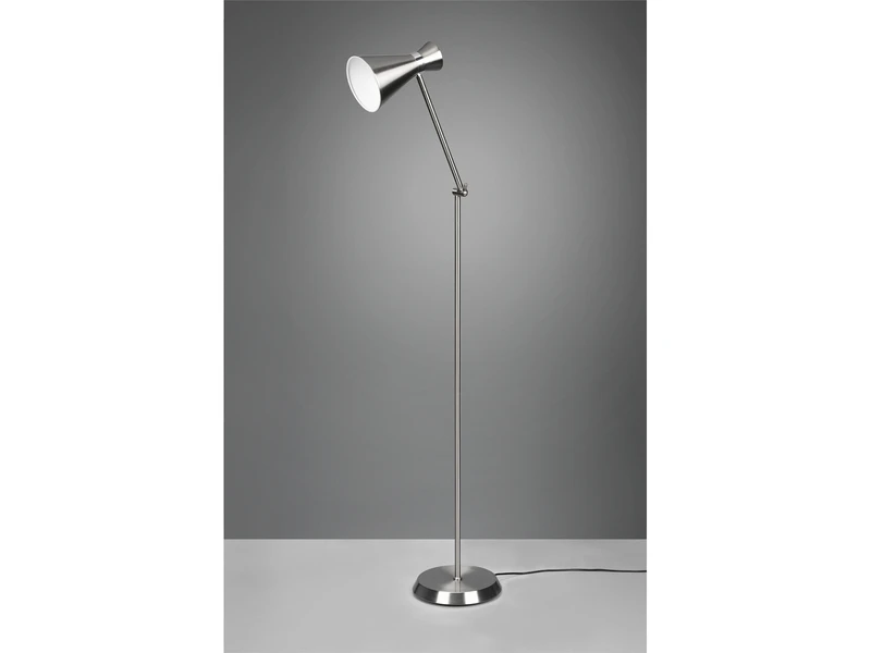 Reality Leuchten Stehleuchte ENZO Mit Gelenk & Fußschalter In Silber - Höhe 150cm 5 Reality Leuchten Stehleuchte ENZO Mit Gelenk & Fußschalter In Silber - Höhe 150cm – Bild 3