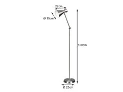 Reality Leuchten Stehleuchte ENZO Mit Gelenk & Fußschalter In Silber - Höhe 150cm 14 Reality Leuchten Stehleuchte ENZO Mit Gelenk & Fußschalter In Silber - Höhe 150cm -Bestes Beleuchtungs Geschäft stehleuchte enzo mit gelenk fussschalter in silber 3
