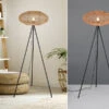 Trio Leuchten Stehleuchte HEDDA Dreibein Mit Korbgeflecht Aus Sisal, Höhe 150cm