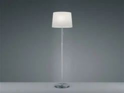 Trio Leuchten Stehleuchte LYON Silber Mit Stoffschirm Weiß, Höhe 138-180cm Verstellbar -Bestes Beleuchtungs Geschäft stehleuchte lyon silber mit stoffschirm weiss hoeh 2