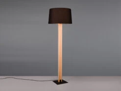 Trio Leuchten Stehleuchte RAHUL Mit Beleuchtetem Holzkorpus Und Stoffschirm, H: 150cm -Bestes Beleuchtungs Geschäft stehleuchte rahul mit beleuchtetem holzkorpus und 1 2