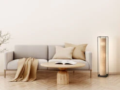 Fischer & Honsel Stehleuchte THOR Mit Lampenschirm Zylinder Leinen Beige, 115cm Klein -Bestes Beleuchtungs Geschäft stehleuchte thor mit lampenschirm zylinder leinen 1 4