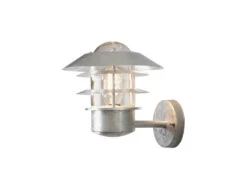 Konstsmide Stylische Außen Wandlaterne MODENA Stehend, Stahl Silber, Höhe 24cm -Bestes Beleuchtungs Geschäft stylische aussen wandlaterne modena stehend stahl 1 1