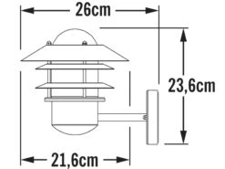 Konstsmide Stylische Außen Wandlaterne MODENA Stehend, Stahl Silber, Höhe 24cm -Bestes Beleuchtungs Geschäft stylische aussen wandlaterne modena stehend stahl 1 4