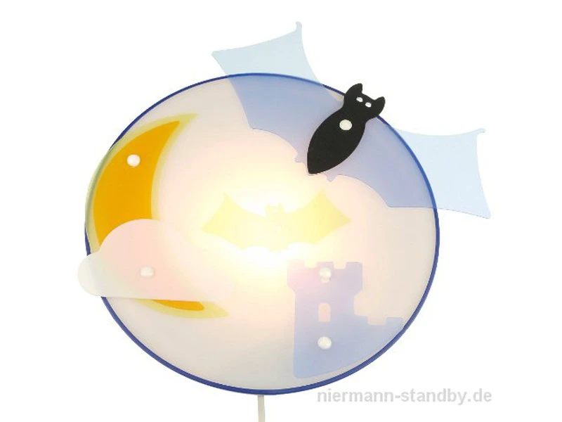 Niermann Süße Wandleuchte (Ø 25cm) Mit Bruchsicherem Schirm, FLEDERMAUS 4 Niermann Süße Wandleuchte (Ø 25cm) Mit Bruchsicherem Schirm, FLEDERMAUS – Bild 2