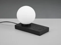 Reality Leuchten Tischleuchte CHLOE Schwarz Induktive Ladestation & Touch Glasschirm 12cm -Bestes Beleuchtungs Geschäft tischleuchte chloe schwarz induktive ladestation t 5
