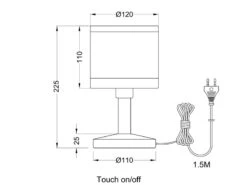 Reality Leuchten Tischleuchte DAVOS Mit Stoffschirm In Weiß/Grau, Touchfunktion Höhe 22,5cm -Bestes Beleuchtungs Geschäft tischleuchte davos mit stoffschirm in weiss grau t 3