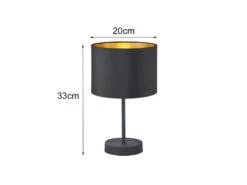 Trio Leuchten Tischleuchte HOSTEL Stoff Lampenschirm Ø 20cm Schwarz & Gold -Bestes Beleuchtungs Geschäft tischleuchte hostel stoff lampenschirm 20cm schwar 3
