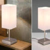 Reality Leuchten Tischleuchte OLE Silber & Stoffschirm Weiß Mit USB-Ladestationen Höhe 35cm -Bestes Beleuchtungs Geschäft tischleuchte ole silber stoffschirm weiss mit usb