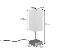 Reality Leuchten Tischleuchte OLE Silber & Stoffschirm Weiß Mit USB-Ladestationen Höhe 35cm -Bestes Beleuchtungs Geschäft tischleuchte ole silber stoffschirm weiss mit usb 1 3