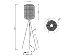 Trio Leuchten Tripod Stehlampe RUNA Korbleuchte Mit Sisal Geflecht Lampenschirm 35cm -Bestes Beleuchtungs Geschäft tripod stehlampe runa korbleuchte mit sisal geflec 7