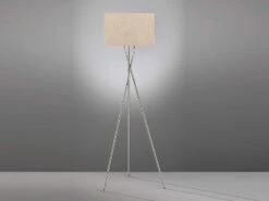Fischer & Honsel Tripod Stehlampe WOTAN Mit Stoffschirm Leinen Beige Ø 45cm - Höhe 160cm -Bestes Beleuchtungs Geschäft tripod stehlampe wotan mit stoffschirm leinen beig 2