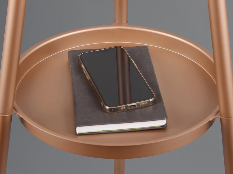 Reality Leuchten Tripod Stehleuchte COLETTE Mit Stoffschirm In Schwarz/Gold & Ablagetisch H 152cm 10 Reality Leuchten Tripod Stehleuchte COLETTE Mit Stoffschirm In Schwarz/Gold & Ablagetisch H 152cm – Bild 8