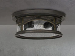 QUOIZEL Ultra Wetter & Salzluft Resistente Außen Deckenleuchte MARBLEHEAD, Bronze Ø33cm