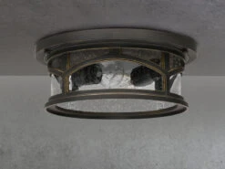 MeineWunschleuchte Ultra Wetter & Salzluft Resistente Außen Deckenleuchte, Bronze Ø33cm