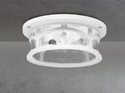 QUOIZEL Ultra Wetter & Salzluft Resistente Außen Deckenleuchte MARBLEHEAD, Weiß Ø33cm -Bestes Beleuchtungs Geschäft ultra wetter salzluft resistente aussen deckenleuc 2