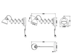 Reality Leuchten Verstellbare Wandleuchte SCISSOR Mit Scherengelenk Aus Metall In Betonfarben -Bestes Beleuchtungs Geschäft verstellbare wandleuchte scissor mit scherengelenk 3