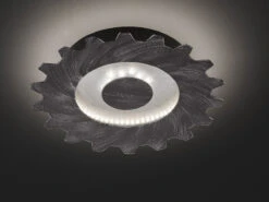 Wofi Vintage LED Deckenleuchte LEIF Zahnradoptik In Silber Mit Goldakzenten Ø 30cm