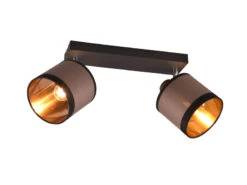 Reality Leuchten Wand- & Deckenstrahler DAVOS Mit Stoffschirmen In Taupe/Gold, Breite 35cm 12 Reality Leuchten Wand- & Deckenstrahler DAVOS Mit Stoffschirmen In Taupe/Gold, Breite 35cm -Bestes Beleuchtungs Geschäft wand deckenstrahler davos mit stoffschirmen in tau 1