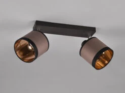 Reality Leuchten Wand- & Deckenstrahler DAVOS Mit Stoffschirmen In Taupe/Gold, Breite 35cm 14 Reality Leuchten Wand- & Deckenstrahler DAVOS Mit Stoffschirmen In Taupe/Gold, Breite 35cm -Bestes Beleuchtungs Geschäft wand deckenstrahler davos mit stoffschirmen in tau 3