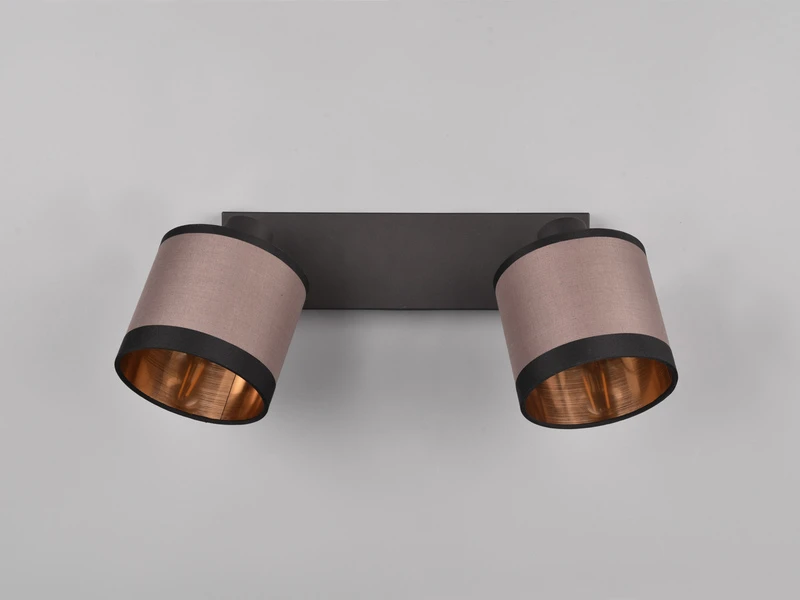 Reality Leuchten Wand- & Deckenstrahler DAVOS Mit Stoffschirmen In Taupe/Gold, Breite 35cm 7 Reality Leuchten Wand- & Deckenstrahler DAVOS Mit Stoffschirmen In Taupe/Gold, Breite 35cm – Bild 5