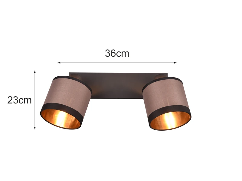 Reality Leuchten Wand- & Deckenstrahler DAVOS Mit Stoffschirmen In Taupe/Gold, Breite 35cm 8 Reality Leuchten Wand- & Deckenstrahler DAVOS Mit Stoffschirmen In Taupe/Gold, Breite 35cm – Bild 6