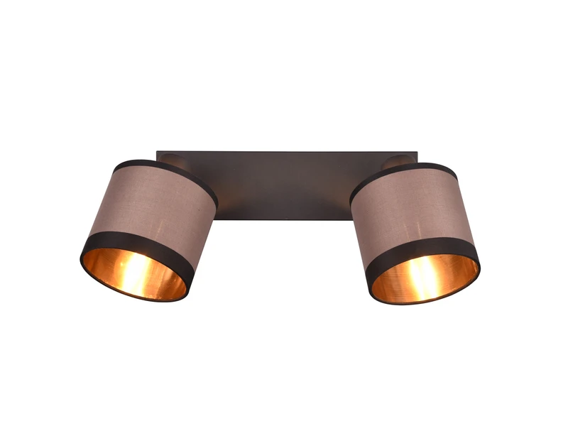 Reality Leuchten Wand- & Deckenstrahler DAVOS Mit Stoffschirmen In Taupe/Gold, Breite 35cm 10 Reality Leuchten Wand- & Deckenstrahler DAVOS Mit Stoffschirmen In Taupe/Gold, Breite 35cm – Bild 8