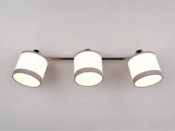 Reality Leuchten Wand- & Deckenstrahler DAVOS Mit Stoffschirmen In Weiß/Grau, Breite 58cm -Bestes Beleuchtungs Geschäft wand deckenstrahler davos mit stoffschirmen in wei 2