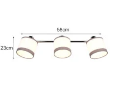 Reality Leuchten Wand- & Deckenstrahler DAVOS Mit Stoffschirmen In Weiß/Grau, Breite 58cm -Bestes Beleuchtungs Geschäft wand deckenstrahler davos mit stoffschirmen in wei 3