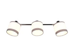 Reality Leuchten Wand- & Deckenstrahler DAVOS Mit Stoffschirmen In Weiß/Grau, Breite 58cm -Bestes Beleuchtungs Geschäft wand deckenstrahler davos mit stoffschirmen in wei 5